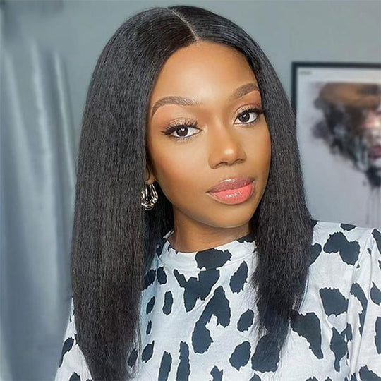 Perismoda Kinky Straight 5X5 Invisible Knot Ready to go Glueless HD Lace Virgin Human Hair Wig