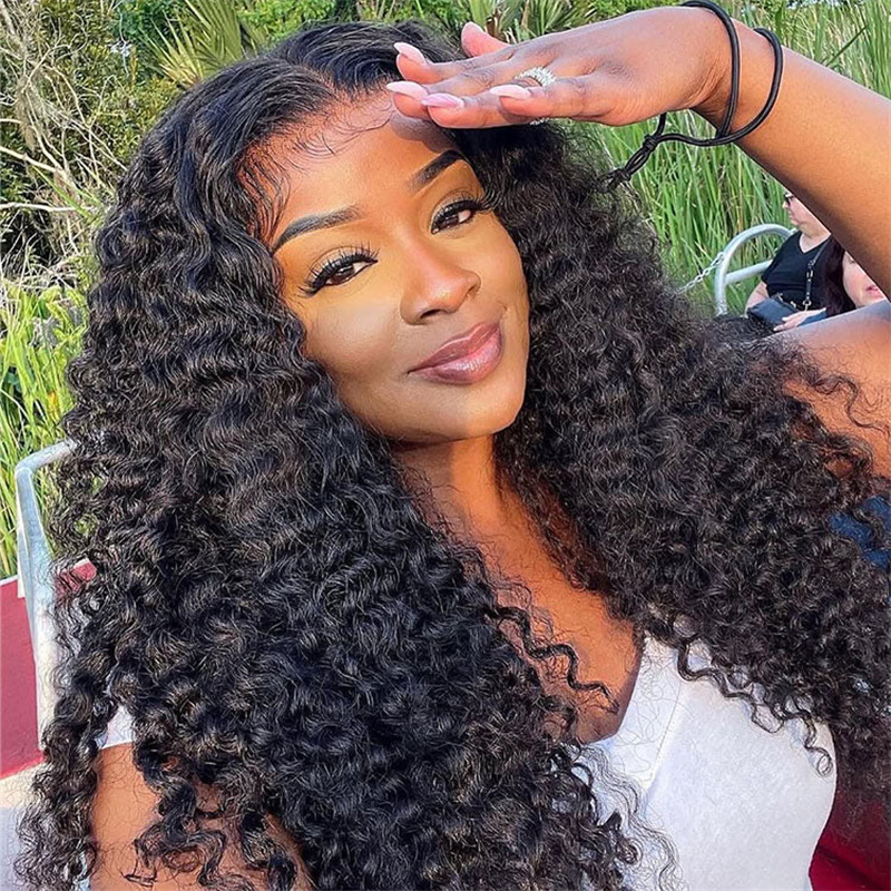 Perismoda 3 In 1 Half Wig Burmese Curly Glueless Flexi-Fit Drawstring Human Hair Wigs