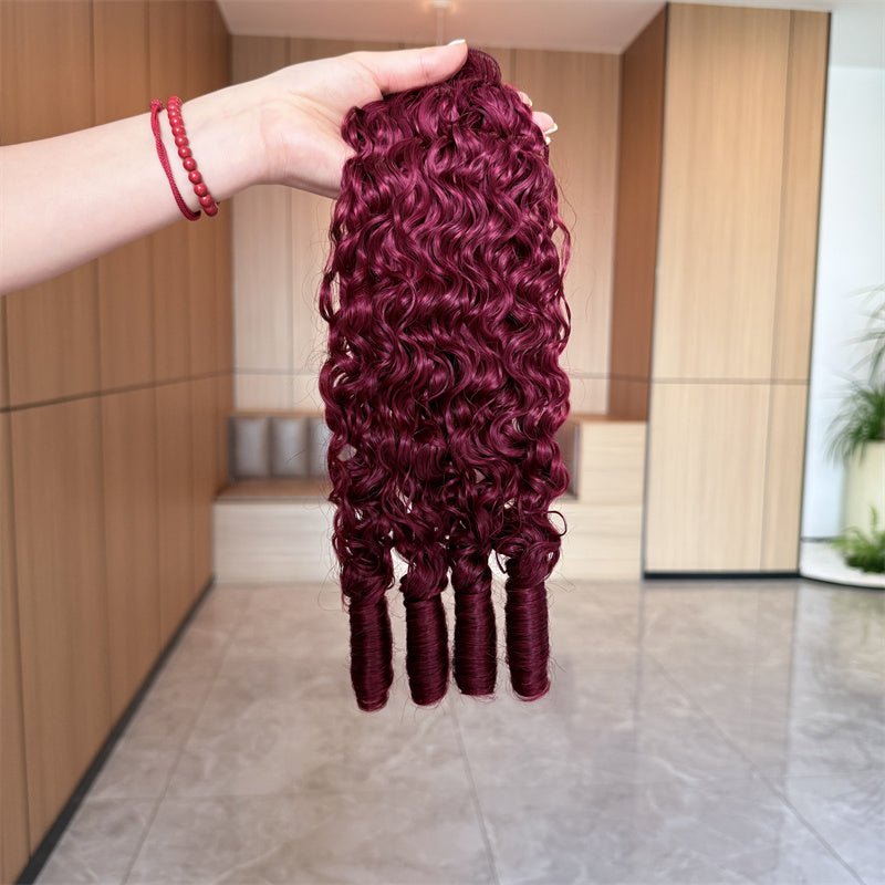 Lemoda 99J Burgundy Burmese Curly Hair Bundles 100% Original Virgin Hair Extensions - Lemoda Hair