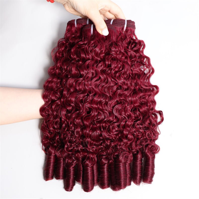 Lemoda 99J Burgundy Burmese Curly Hair Bundles 100% Original Virgin Hair Extensions - Lemoda Hair