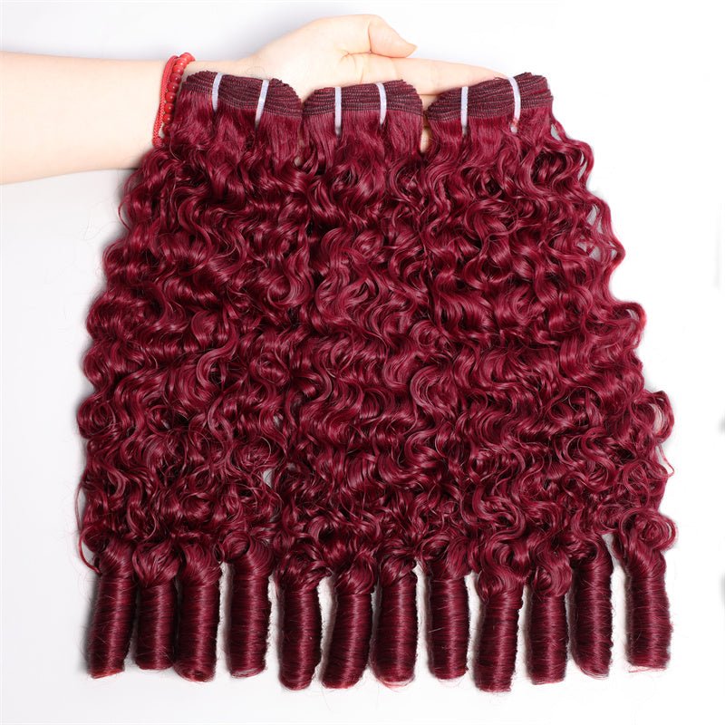 Lemoda 99J Burgundy Burmese Curly Hair Bundles 100% Original Virgin Hair Extensions - Lemoda Hair