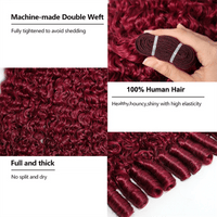 Lemoda 99J Burgundy Burmese Curly Hair Bundles 100% Original Virgin Hair Extensions - Lemoda Hair