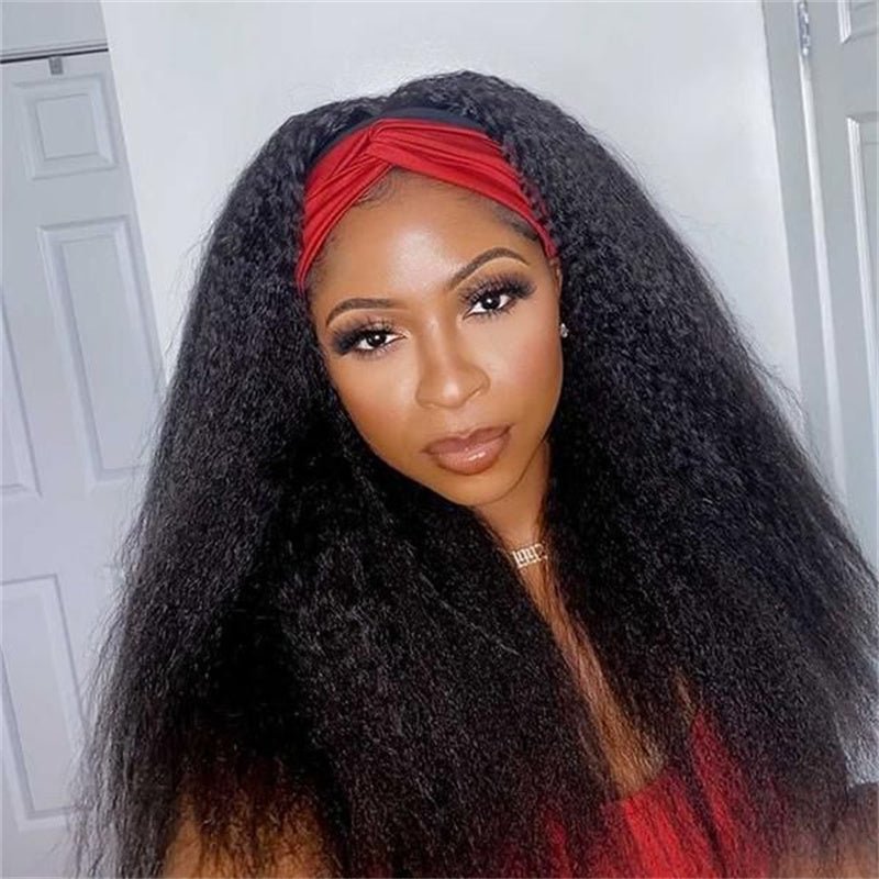 Leomoda Headband Wig Yaki Straight Human Hair Wigs 150% Beginner Friendly Half Wig - Perismoda Hair