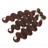 Light Brown Body Wave Brazilian Virgin Hair 3 Bundles with 4x4 Lace Closure with Baby Hair - Perismoda Hair
