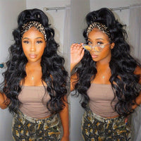 Lomoda Body Wave Headband Scarf Wigs Glueless Human Hair No Lace Wig - Perismoda Hair