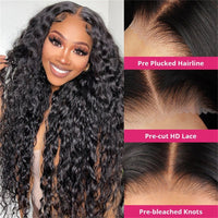 Lomoda Wet & Wavy 5x5 Lace Closure Wigs Water Wave Skinlike HD Transparent Glueless Wigs Pre Cut Lace - Perismoda Hair