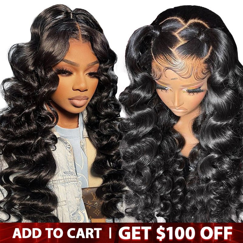 Loose Wave 13X4 Transparent Lace Front Wigs Indian Remy Human Hair Lace Wigs 180% Density - Perismoda Hair
