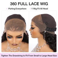 Perismoda Hair Invisible Strap 360 Lace Bleached Knot Pre-Cut Lace Deep Wave Wig