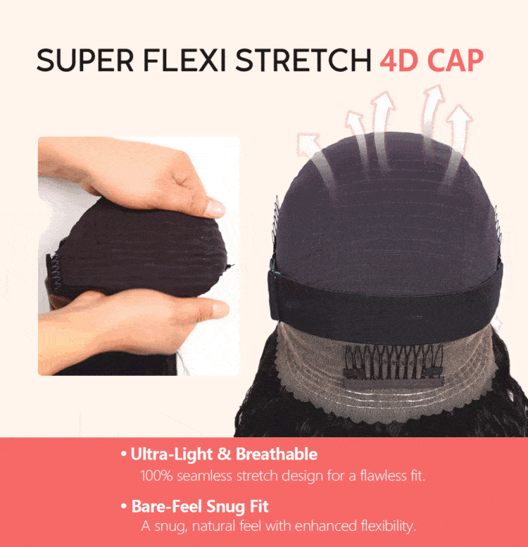 Perismoda Water Wave 360 Lace Frontal Wig Pre-Bleached & Pre-Cut Brown Balayage with Invisi Strap Adjustable Fit