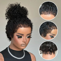 Perismoda 4C Hairline Pre Plucked 360 Invisi-String Snug Fit Kinky Curly Human Hair Natural Density with Curly Edges