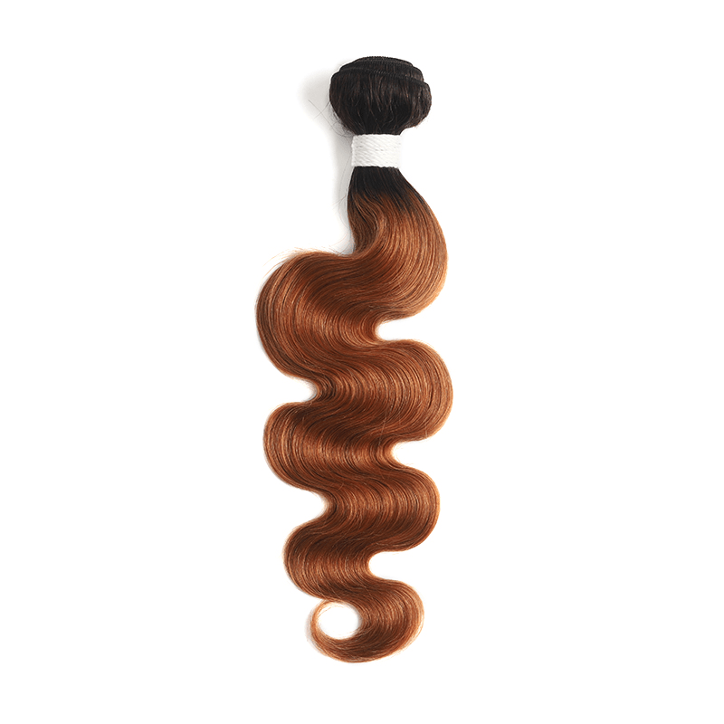 Ombre 1B/30 Body Wave 3 Bundles With Closure 4x4 pre Colored 100% Virgin Human Hair - Perismoda Hair
