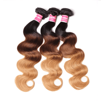 Ombre 1b/4/27 Body Wave 3 Bundles with 4x4 lace Closure Human Hair - Perismoda Hair