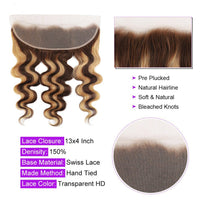 P4/27 Highlight Body Wave 4 Bundles With 4x4 Lace Closure 100% Human Hair - Perismoda Hair