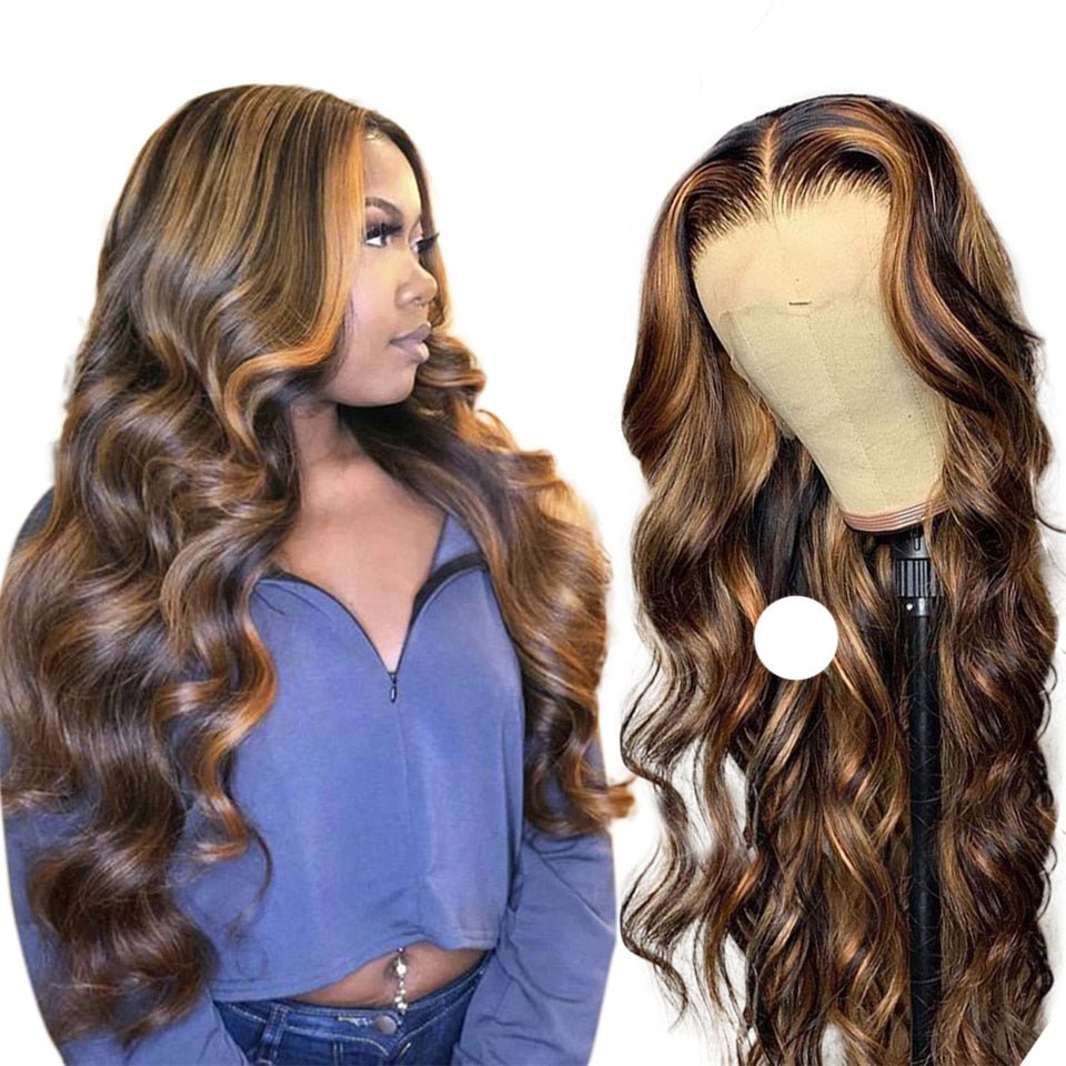 P4/27 Highlight Body Wave 4 Bundles With 4x4 Lace Closure 100% Human Hair - Perismoda Hair