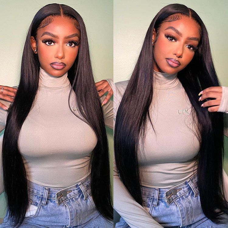 Perismoda 13x4 Lace Frontal Wigs Human Hair Straight Hair HD Transparent Lace Front Wigs for Women
