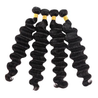 Peruvian Human Hair Virgin Loose Deep Wave 4 Bundles With 4x4 Lace Closure - Perismoda Hair