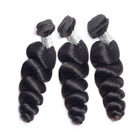 Peruvian Loose Wave Virgin Hair 3 Bundles Natural Black - Perismoda Hair