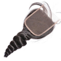 Peruvian Loose Wave Virgin Human Hair 3 Bundles With 4x4 Lace Closure - Perismoda Hair