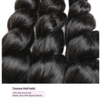 Peruvian Loose Wave Virgin Human Hair 3 Bundles With 4x4 Lace Closure - Perismoda Hair