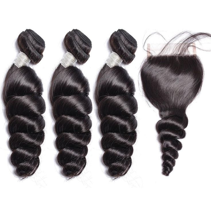 Peruvian Loose Wave Virgin Human Hair 3 Bundles With 4x4 Lace Closure - Perismoda Hair