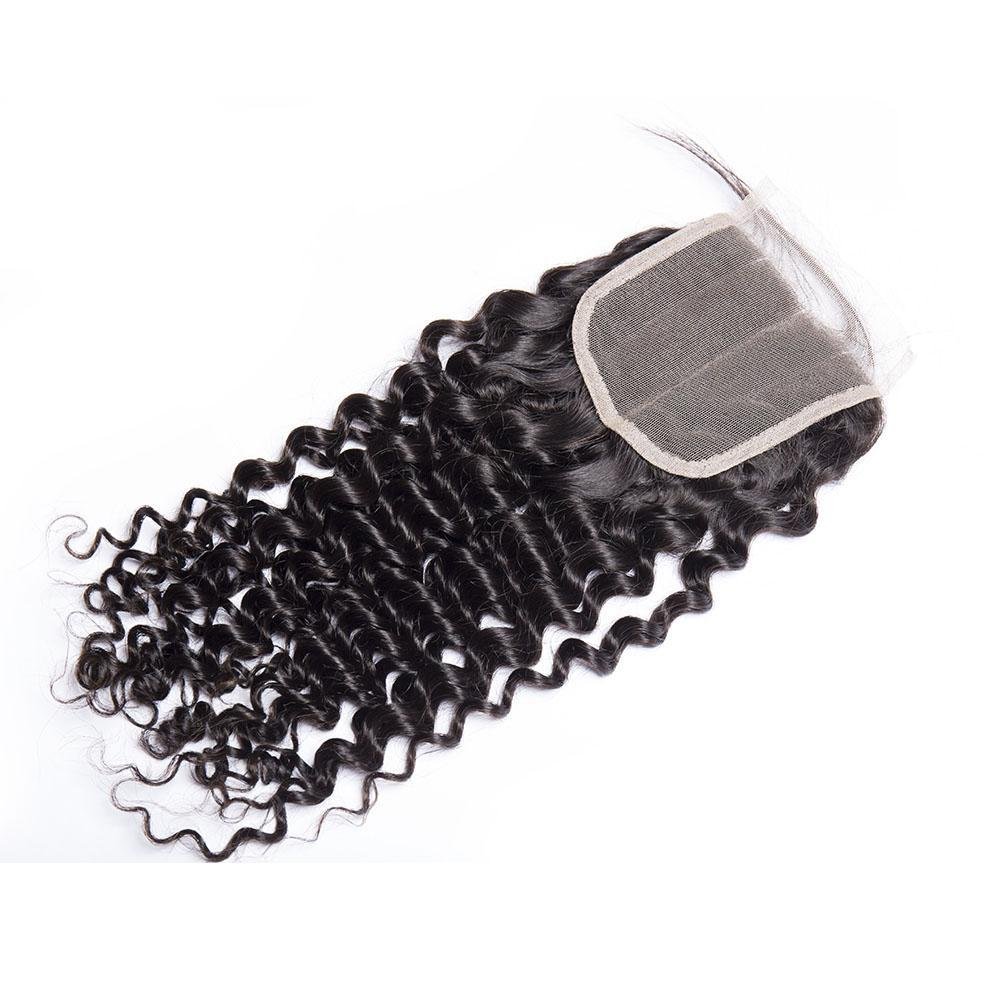 Peruvian Virgin Hair Curly Wave 4 Bundles With 4x4 Lace Closure - Perismoda Hair