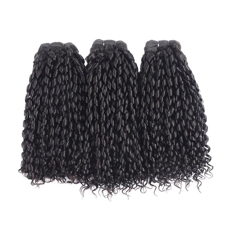 Pixie Curly 3 Bundles with 4x4 Lace Closure Indian Hair - Perismoda Hair