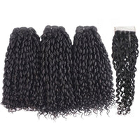 Pixie Curly 3 Bundles with 4x4 Lace Closure Indian Hair - Perismoda Hair