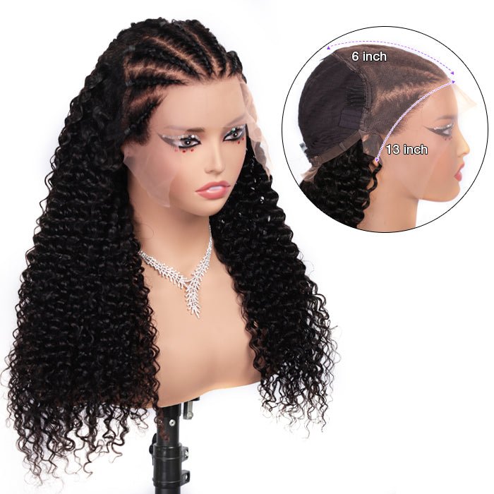 Pre Braided Curly Wig 13x6 Full HD Lace Frontal Wigs With Pre Bleached Knots - Perismoda Hair
