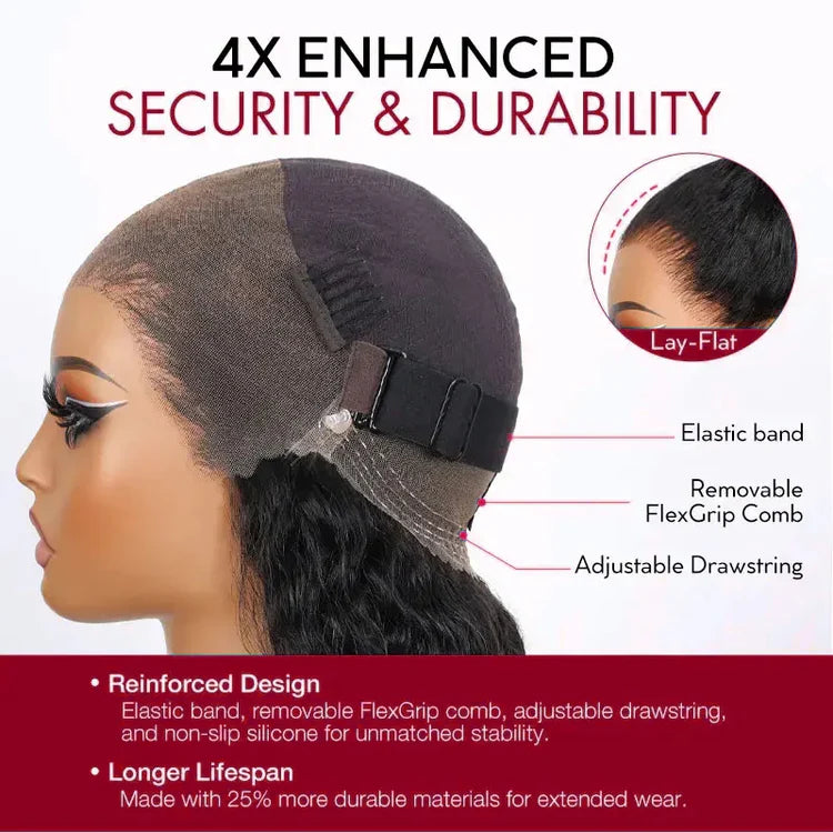 Perismoda Water Wave 360 Lace Frontal Wig Pre-Bleached & Pre-Cut Brown Balayage with Invisi Strap Adjustable Fit