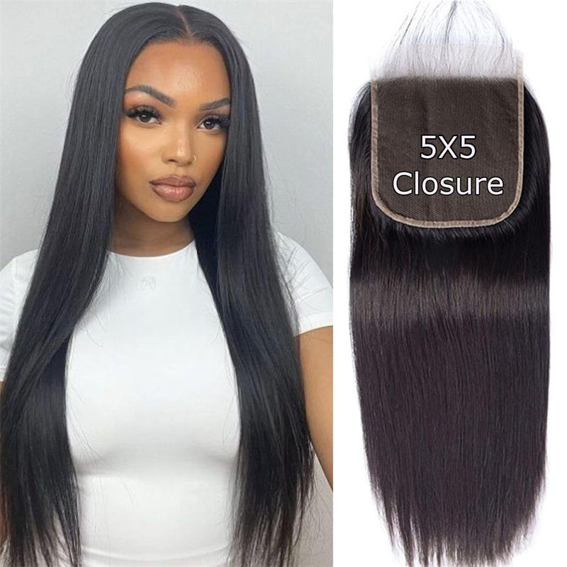 Perismoda Straight Hair 5x5 Transparent HD Lace Closure Virgin Human Hair Frontal Closure
