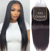 Perismoda Straight Hair 5x5 Transparent HD Lace Closure Virgin Human Hair Frontal Closure