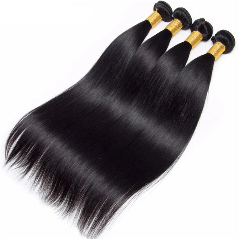 Straight Hair 4 Bundles with 4x4 Lace Closure 100% Human Hair - Perismoda Hair