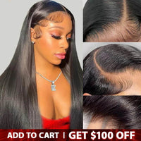 Straight Hair Human Hair 13x4 Transparent Lace Front Human Hair Wigs 180% Density - Perismoda Hair