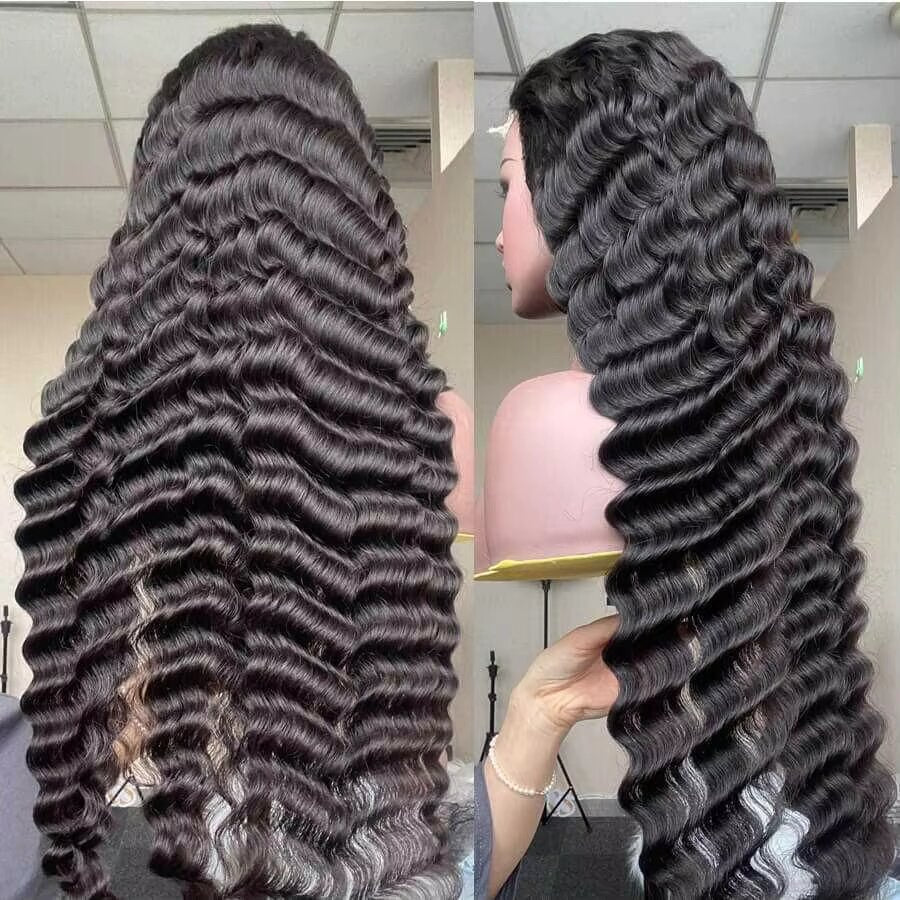 Virgin Human Hair Loose Deep Wave Wig 13x6 Lace Frontal Transparent Melt Lace Wig 12A - Perismoda Hair