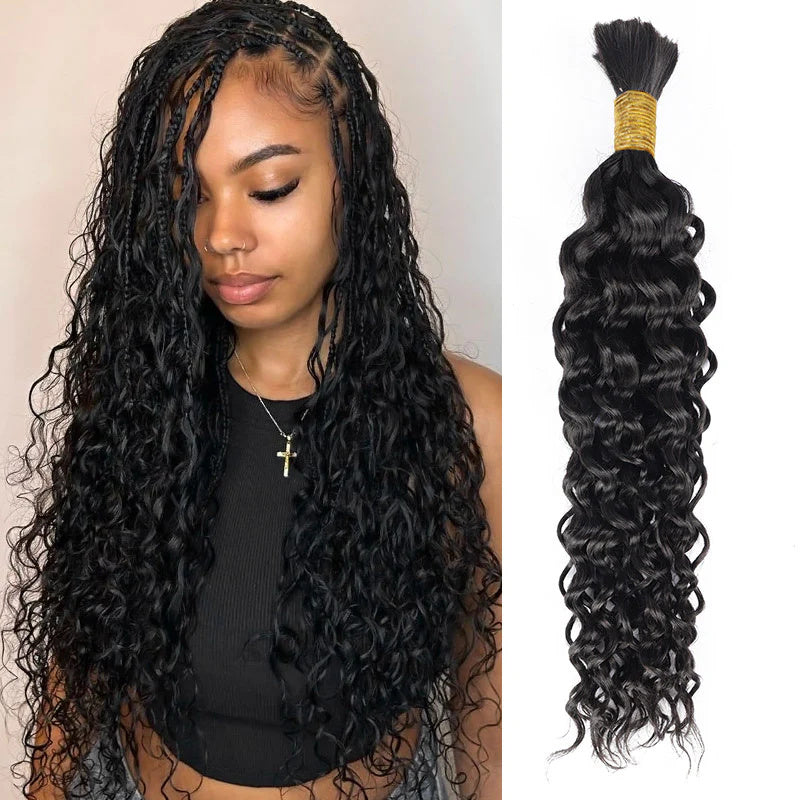 Perismoda Braiding Hair Water Wave Boho Braids Human Hair Exensions No Weft 1PC