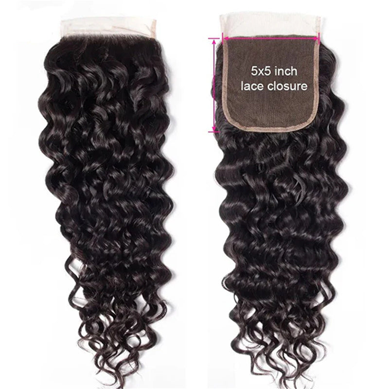Perismoda Water Wave 5x5 Transparent HD Lace Closure Virgin Human Hair Frontal Closure