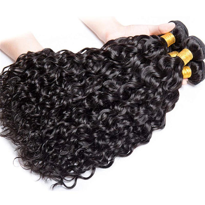 Water Wave Hair 4 Bundles With 4x4 Lace Closure 100% Virgin Human Hair - Perismoda Hair