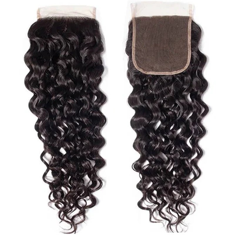 Water Wave Hair 4 Bundles With 4x4 Lace Closure 100% Virgin Human Hair - Perismoda Hair