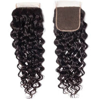 Water Wave Hair 4 Bundles With 4x4 Lace Closure 100% Virgin Human Hair - Perismoda Hair