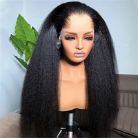 Perismoda M-Shaped Hairline Kinky Straight 13x6 HD Lace Frontal Wig Lagos Hairline Wigs
