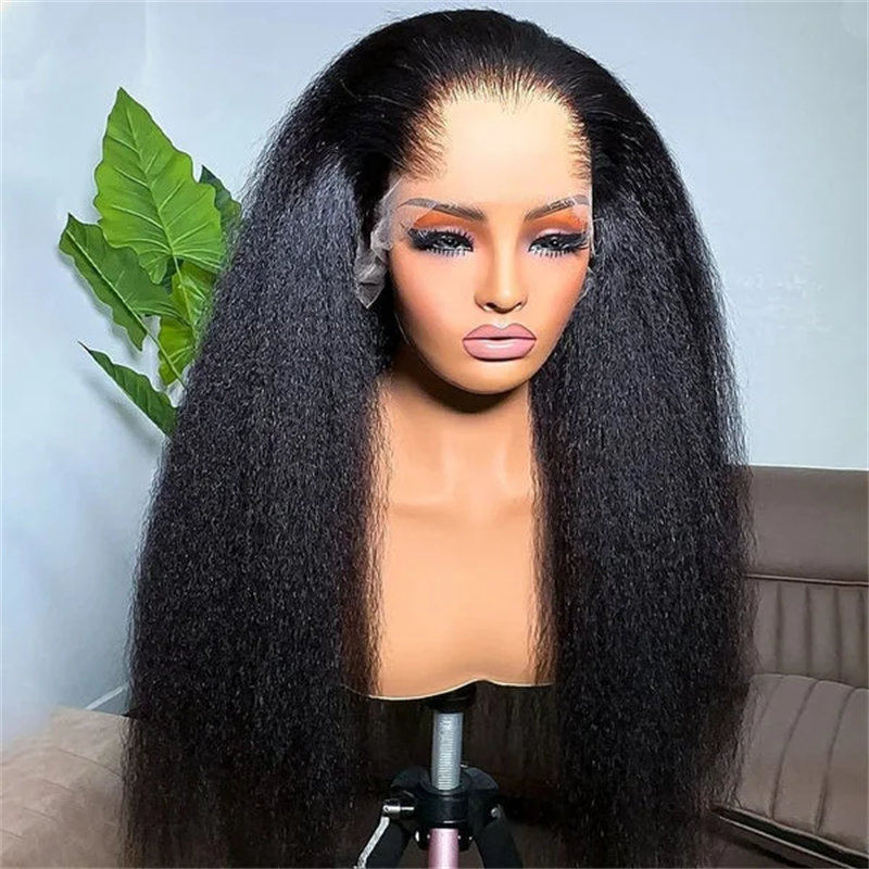 Perismoda M-Shaped Hairline Kinky Straight 13x6 HD Lace Frontal Wig Lagos Hairline Wigs