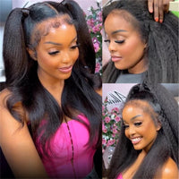 Perismoda 4C Edge Hairline Kinky Straight 13x4 13x6 HD Invisible Lace Front Wigs With Kinky Edges Baby Hair