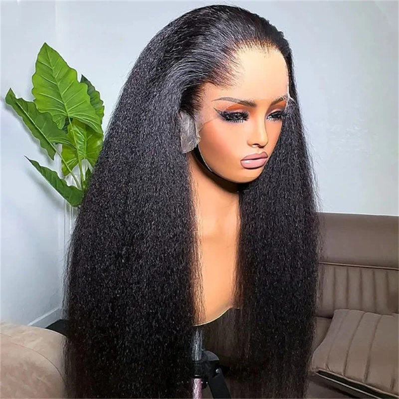Perismoda M-Shaped Hairline Kinky Straight 13x6 HD Lace Frontal Wig Lagos Hairline Wigs