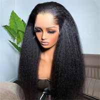 Perismoda M-Shaped Hairline Kinky Straight 13x6 HD Lace Frontal Wig Lagos Hairline Wigs
